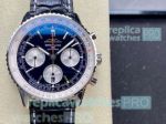 BLS factory Copy Breitling Navitimer 70th Anniversary Watch Black Leather Strap